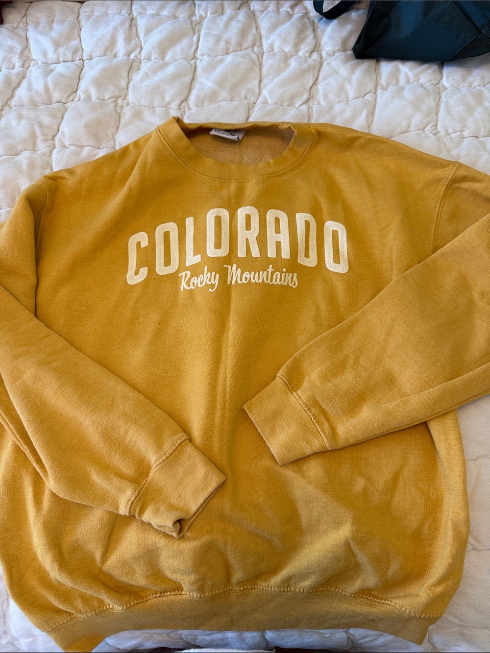 Mustard Colorado Rocky Mountains Crewneck Sweatshirt